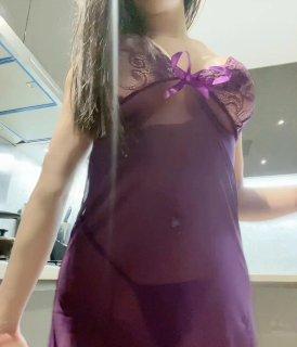 金希儿 – 紫色超透视睡袍【30P】